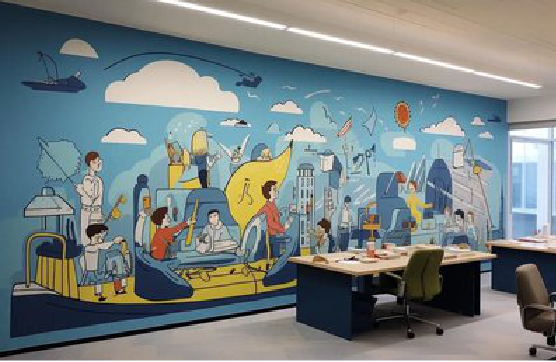 攸县办公室墙绘的特点。